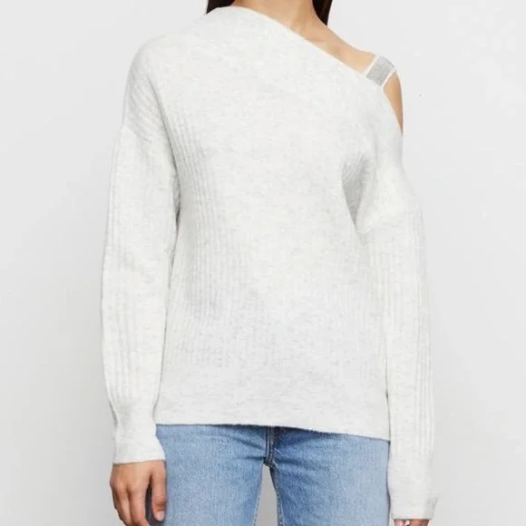 EUC Bailey 44 Kiara One Shoulder Sweater Merino Wool Blend Off Shoulder Small - Picture 4 of 16